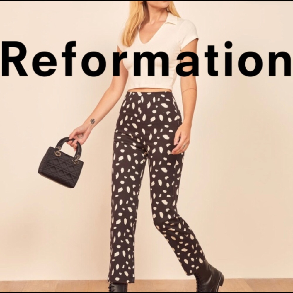 REFORMATION MARLON SPLOTCH PANTS